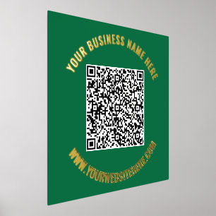Your QR Code Gold Foil Poster Template Custom Text