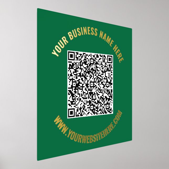 Your QR Code Gold Foil Poster Template Custom Text (Laydown)