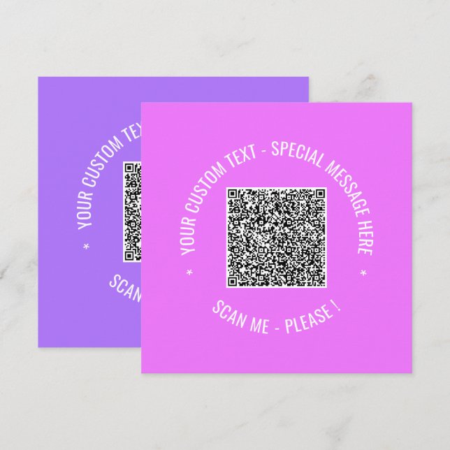 Your QR Code Greeting Card Template Choose Colors (Front/Back)