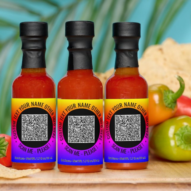 Your QR Code Hot Sauces Example with Custom Text (Multi)