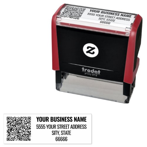 Your QR Code Info Address Name Stamp