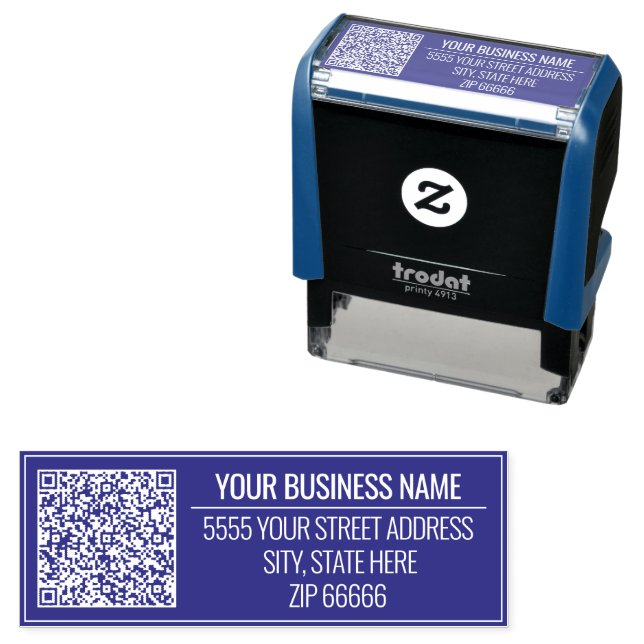 Your QR Code Info Address Name Stamp Choose Colors (In Situ)