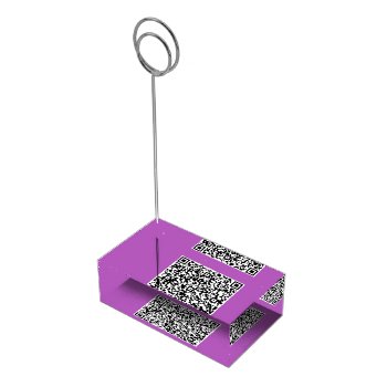 Your Qr Code Info Custom Colors Place Card Holder by Migned at Zazzle
