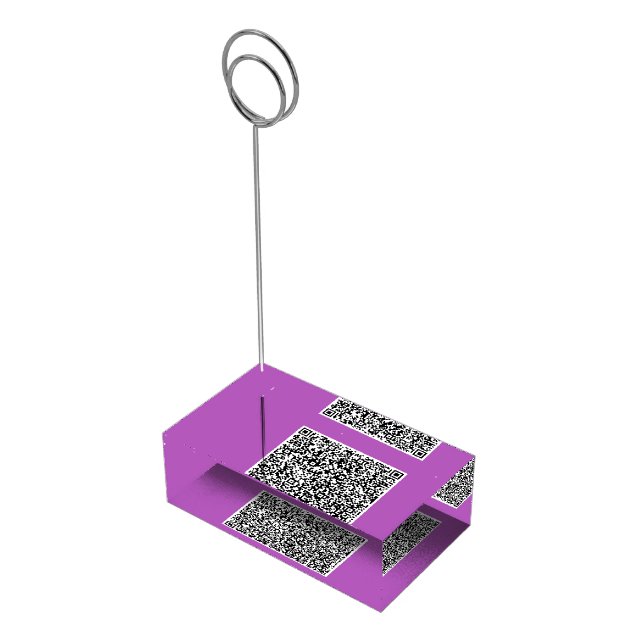 Your QR Code Info Custom Colors Place Card Holder (Corner)
