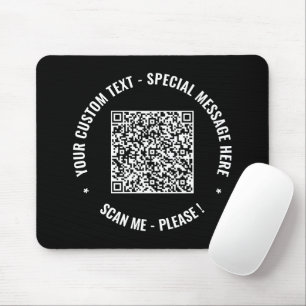 Your QR Code Info Custom Text and Colors Mouse Pad