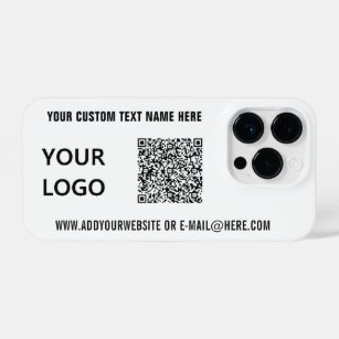 Your QR Code Info Custom Text and Logo iPhone Case