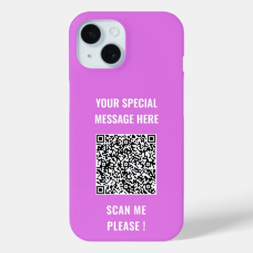 Your QR Code Info Custom Text iPhone Case Gift 