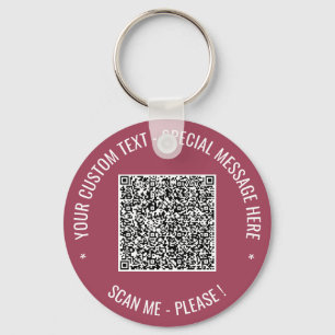 Your QR Code Info Keychain Custom Text and Colors