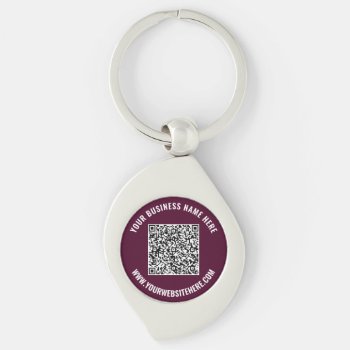 Your Qr Code Info Name Website Promotion Keychain by Migned at Zazzle