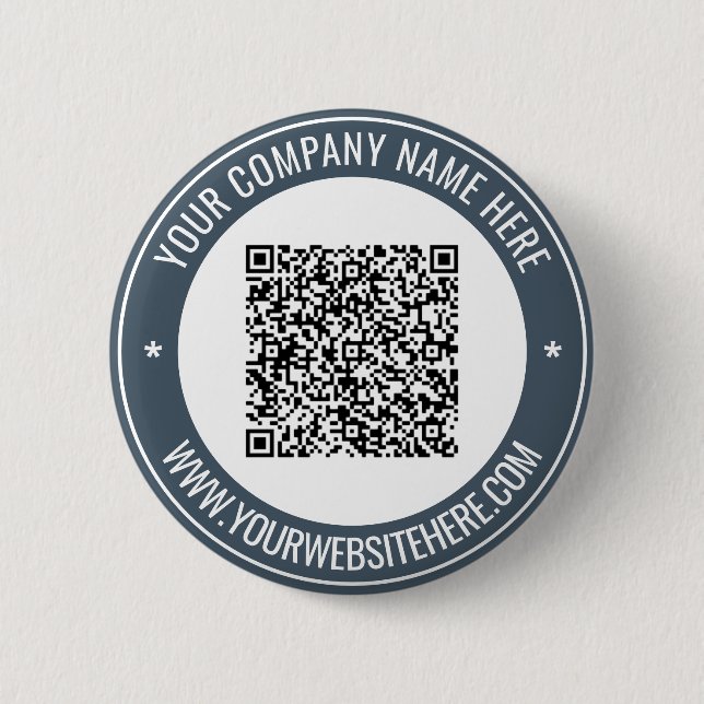 Your QR Code Info Name Website Promotional Button (Front)