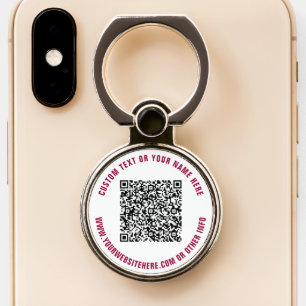 Your QR Code Info Text and Colors Phone Ring Stand