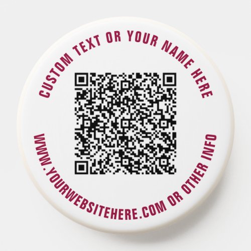 Your QR Code Info Text and Colors  PopSocket