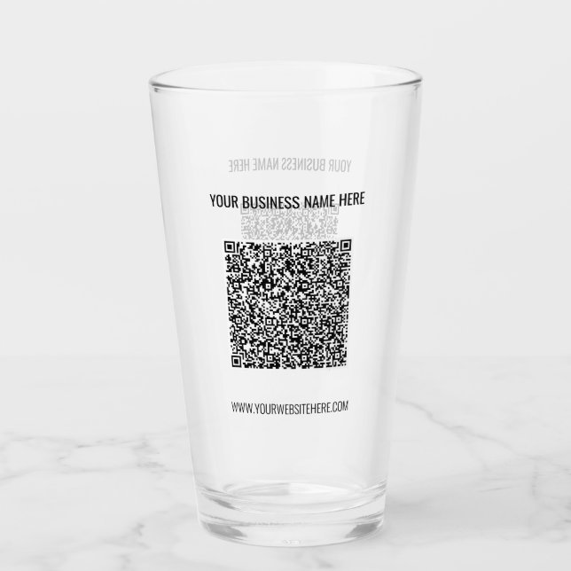 Your QR Code Info Text Business Promotional Glass (Front)