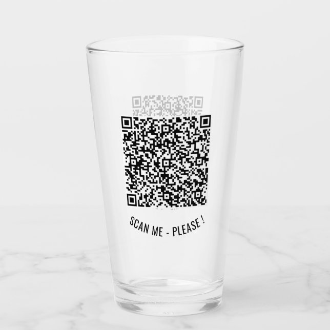 Your QR Code Info Text Modern Promotional Glass (Front)