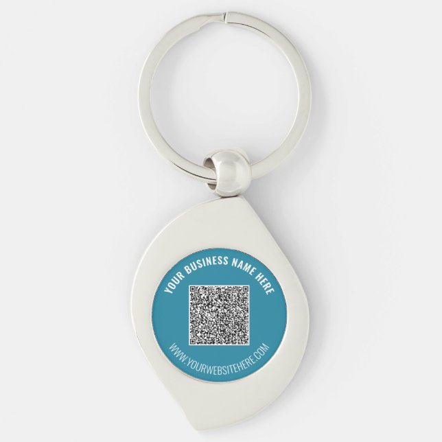 Your QR Code Keychain Custom Text Business Gfti (Front)