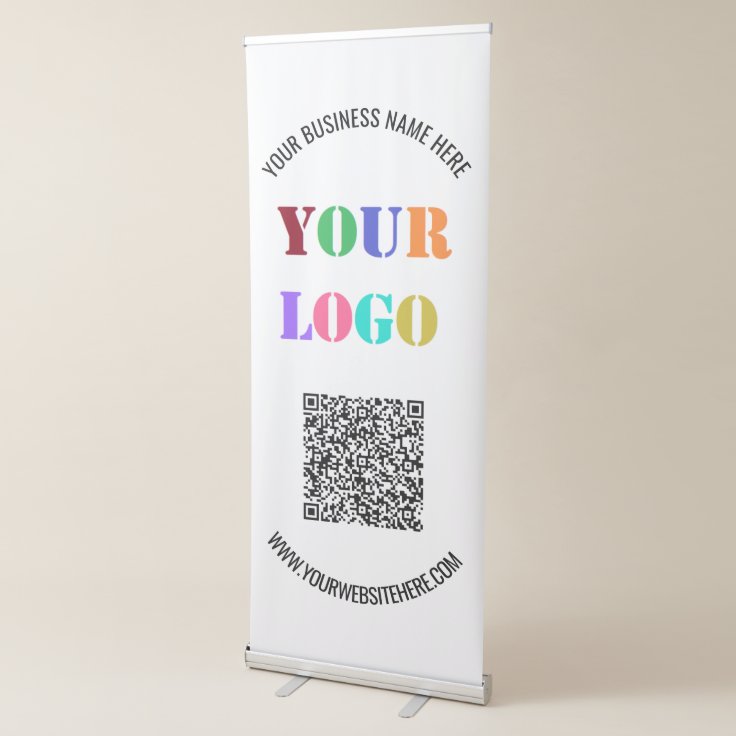 Your QR Code Logo Name site Promotional Company Retractable Banner
