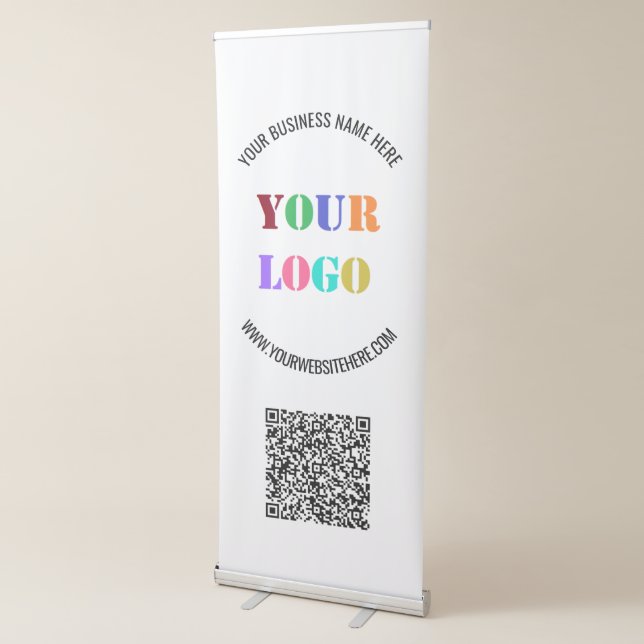 Your QR Code Logo Text Business Retractabe Banner (3/4)
