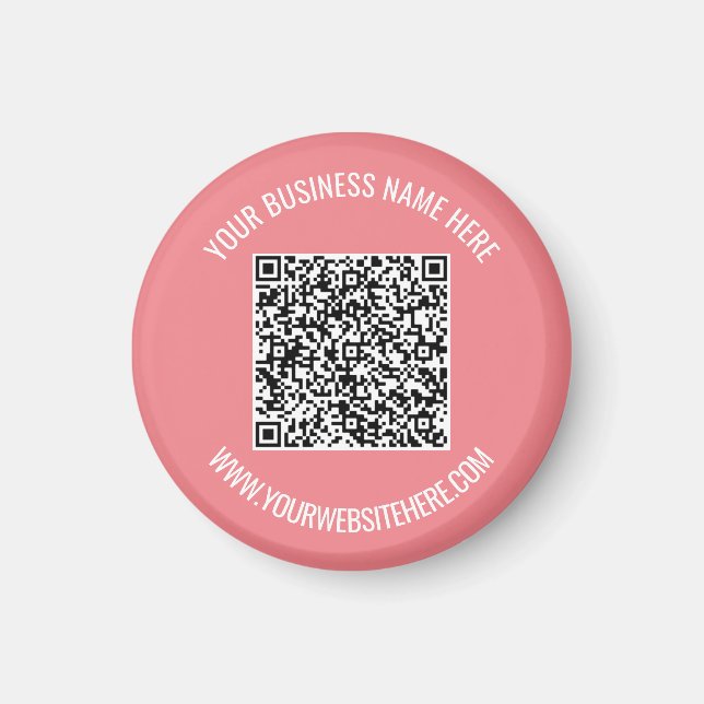 Your QR Code Magnet Example with Custom Text (Front)