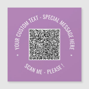 Your QR Code Magnetic Card Template Custom Text