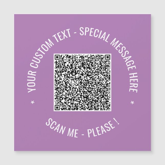 Your QR Code Magnetic Card Template Custom Text (Front)