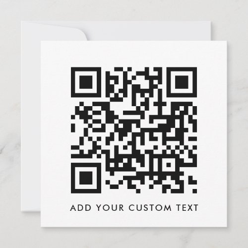 Your QR Code  Modern Minimalist White Square Invitation