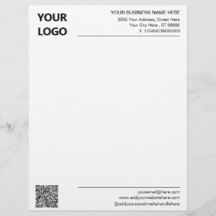 Your QR Code Name Address Logo Business Letterhead