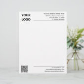 Your QR Code Name Address Logo Business Letterhead (Standing Front)