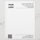 Your QR Code Name Address Logo Business Letterhead (Front/Back)