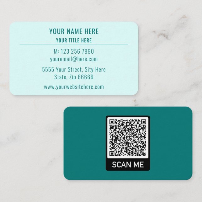 Your QR code Name Address Modern Business Card (Front/Back)