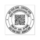 Your QR Code Name Address Website Round Stamp