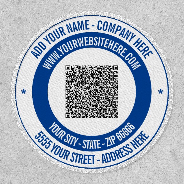 Your QR Code Name Custom Text Patch Choose Colors (Front)