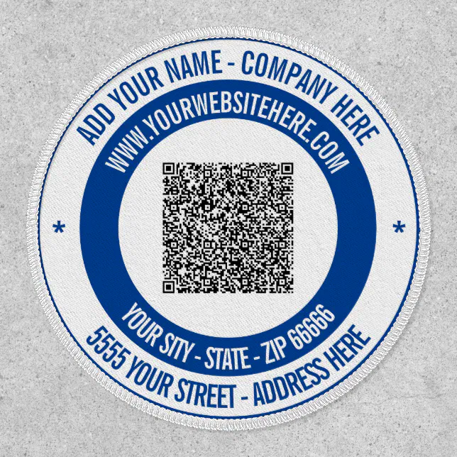 Qr Code Name Text Your QR Code Name Custom Text Patch Choose Colors | Zazzle