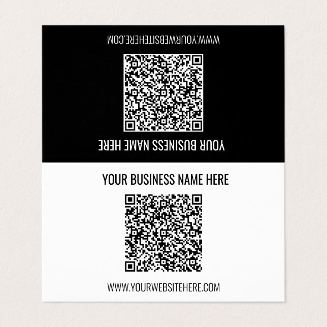Your QR Code Name Info Custom Colors Business Card (Outside Unfolded)