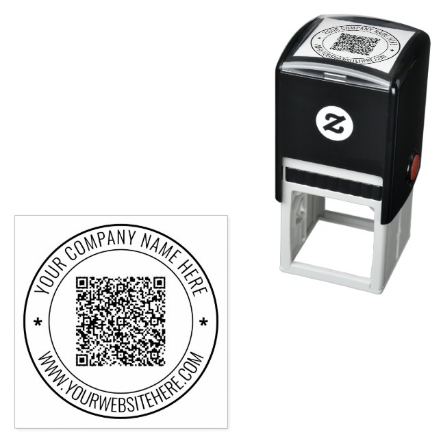 Your QR Code Name Website Business Round Stamp (In Situ)