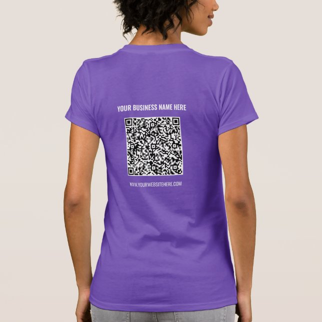 Your QR Code Name Website Business T-Shirt Example (Back)