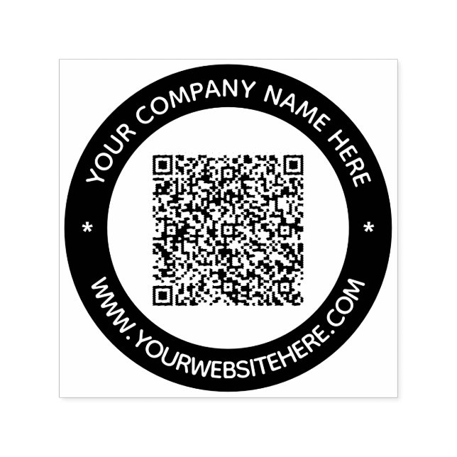 Your QR Code Name Website Color Stamp Template (Design)