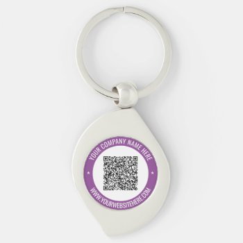Your Qr Code Name Website Promotional Keychain by Migned at Zazzle