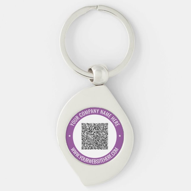 Your QR Code Name Website Promotional Keychain (Front)