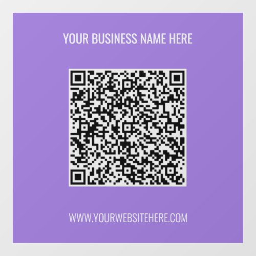 Your QR Code Name Website Promotional Wall Decal