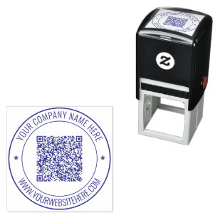 Your QR Code Name Website Round Stamp Template