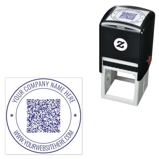 Your QR Code Name Website Round Stamp Template (In Situ)