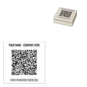 Your QR Code Name Website Rubber Stamp Template