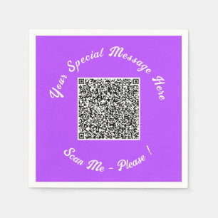 Your QR Code Napkins Example Custom Text and Color