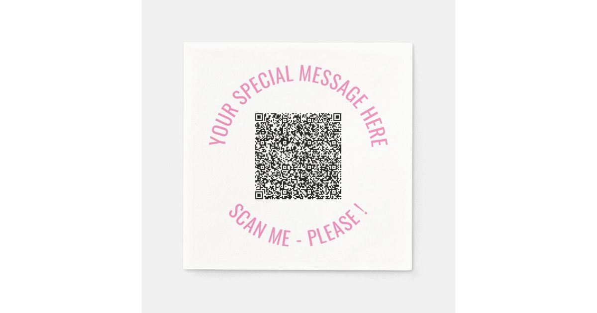 Your QR Code Napkins with Custom Text and Colors | Zazzle