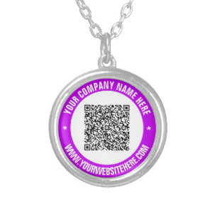 Your QR Code Necklace Template Personalized Text