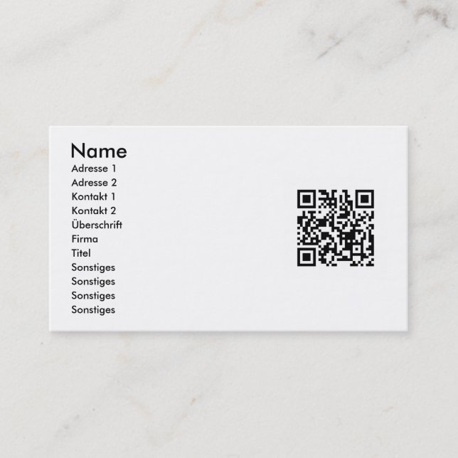 Your QR Code on Business Cards (Front)