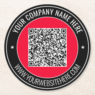 Your QR Code Paper Coaster Custom Text and Colors