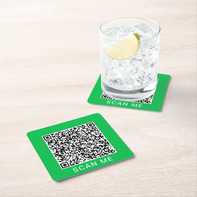 Your QR Code Paper Coaster Template - Custom Color (Insitu)