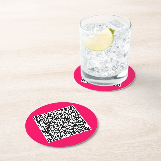 Your QR Code Paper Coaster Template Custom Color (Insitu)