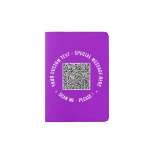 Your QR Code Passport Holder Custom Text and Color